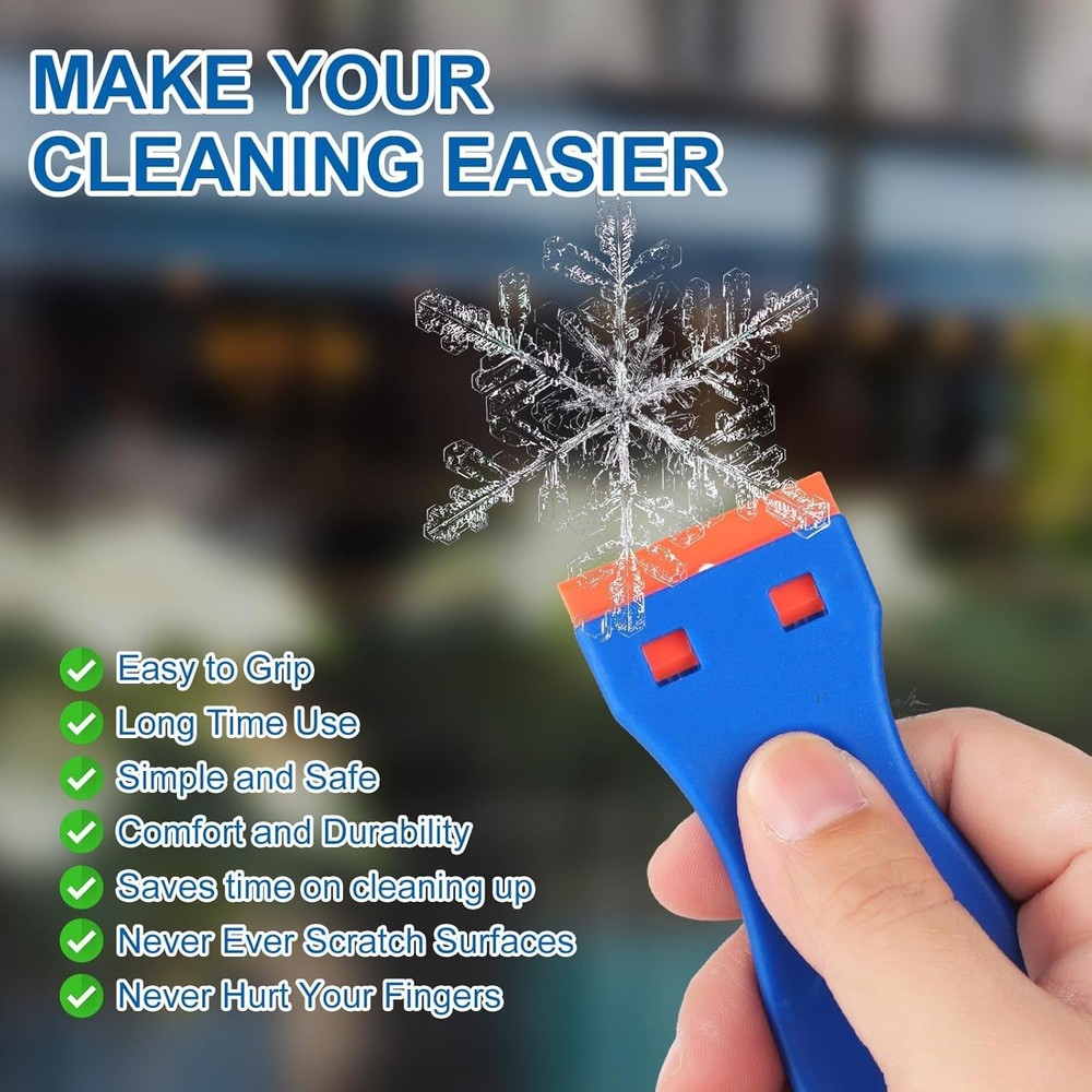 10 Pcs Razor Scraper with 100 Pcs Plastic Blades, Plastic Razor Blade Scraper...