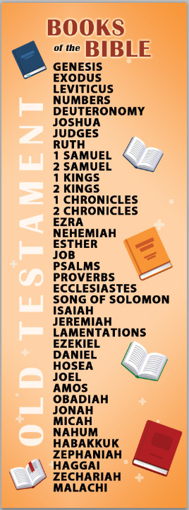 Books of the Bible Bookmarks LARGE PRINT 12pt Font Size 2.5"x7"