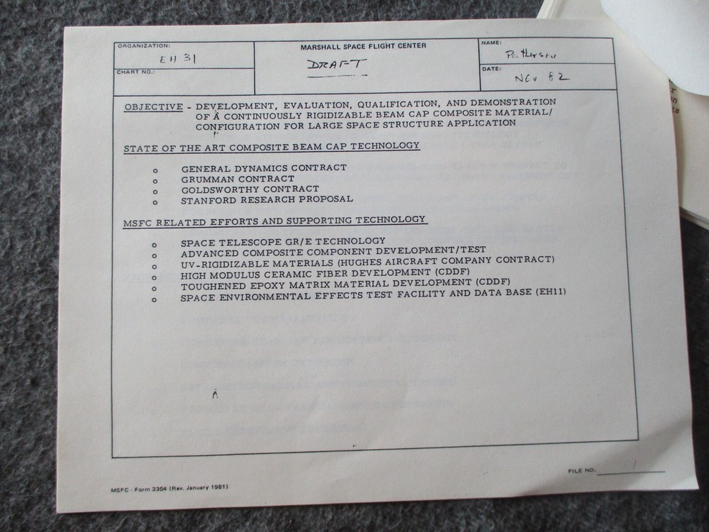 NASA SPACE SHUTTLE SPACE STATION EARLY DEVELOPMENT ORIGINAL PROJECT MEMOS POSTER