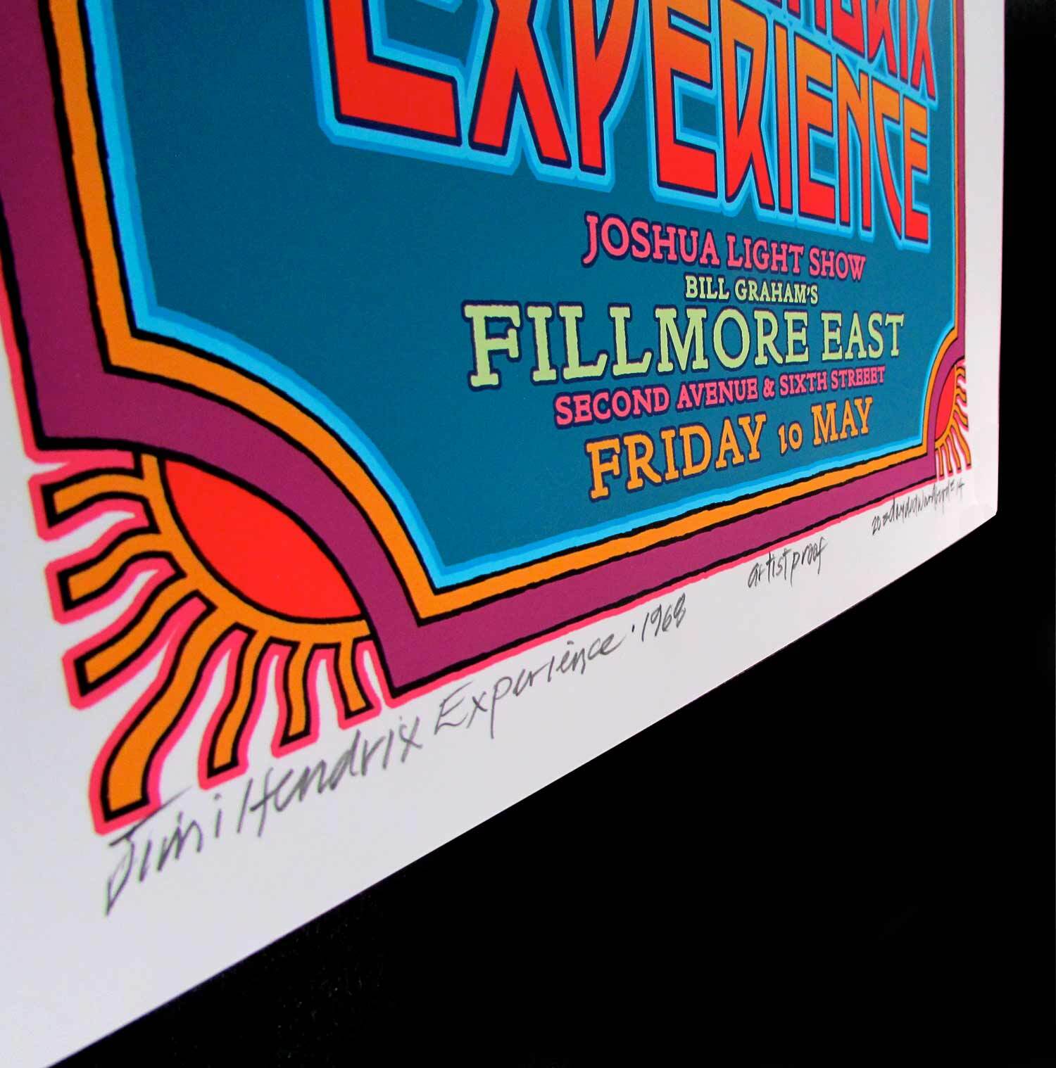 Jimi Hendrix 1968 Fillmore East Poster Original Design New AE Signed David Byrd