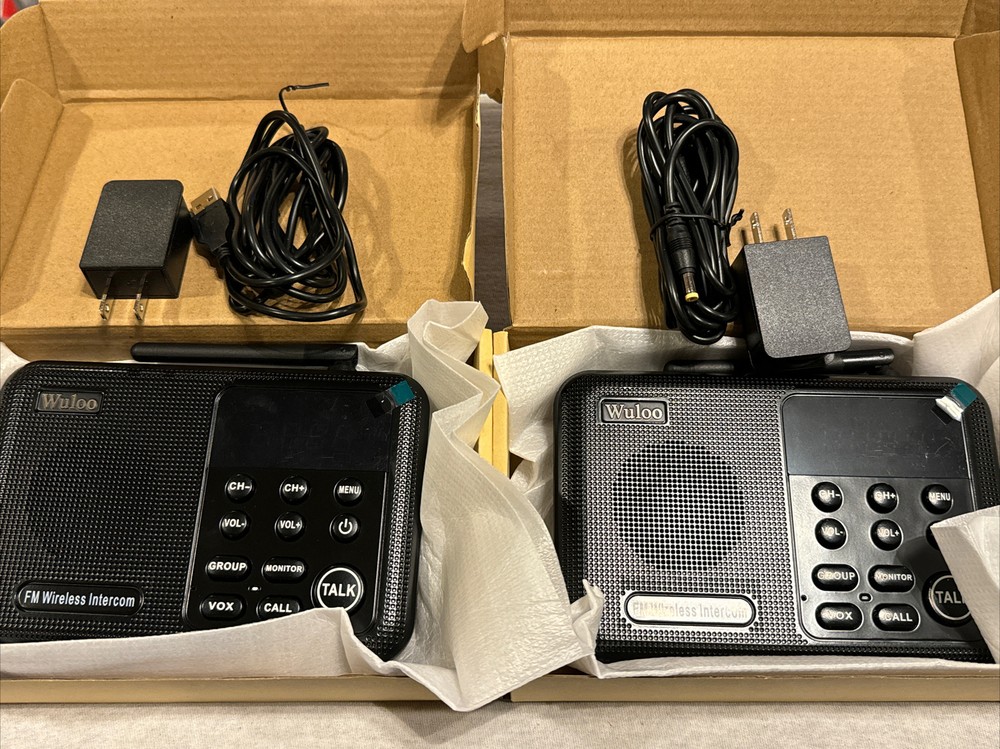 Wuloo 2 Pack Wireless Home Intercoms System Black Model: W888-P3