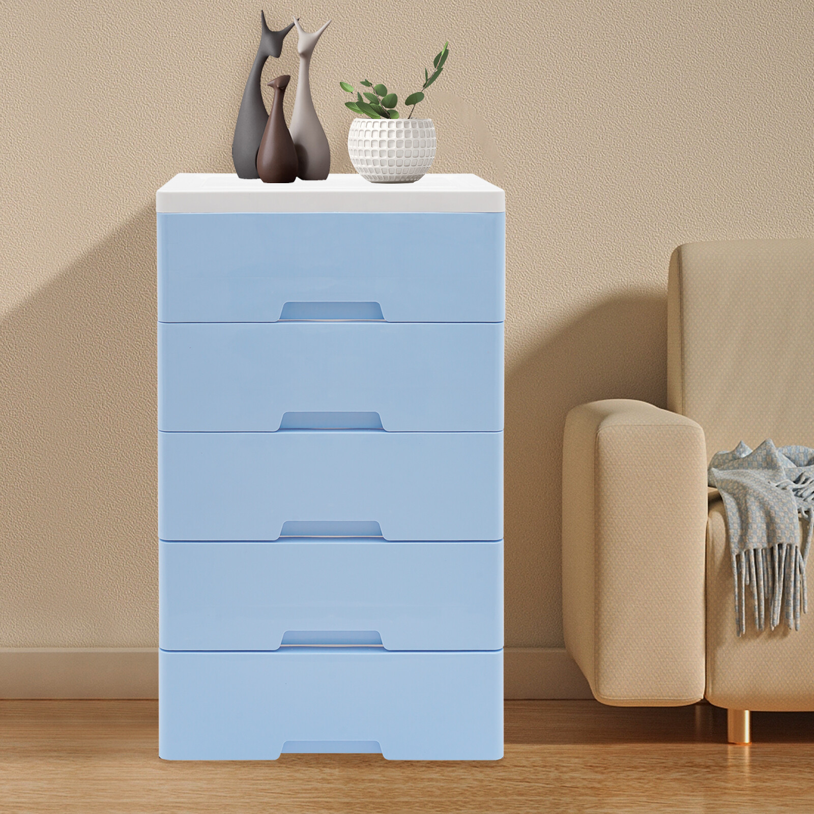 Plastic Drawers Dresser, Storage Cabinet with Drawers, Closet Drawers Dresser