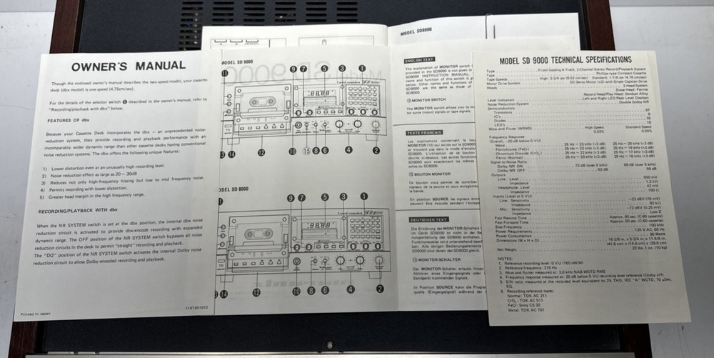 Marantz SD-9000 DBX RARE Find * Read Description *