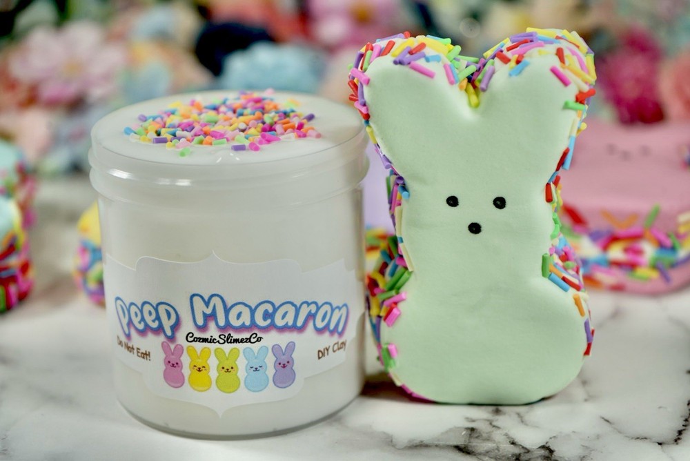Peep Macaron Thick & Glossy Slime DIY Clay, Easter Theme, Scented, ASMR