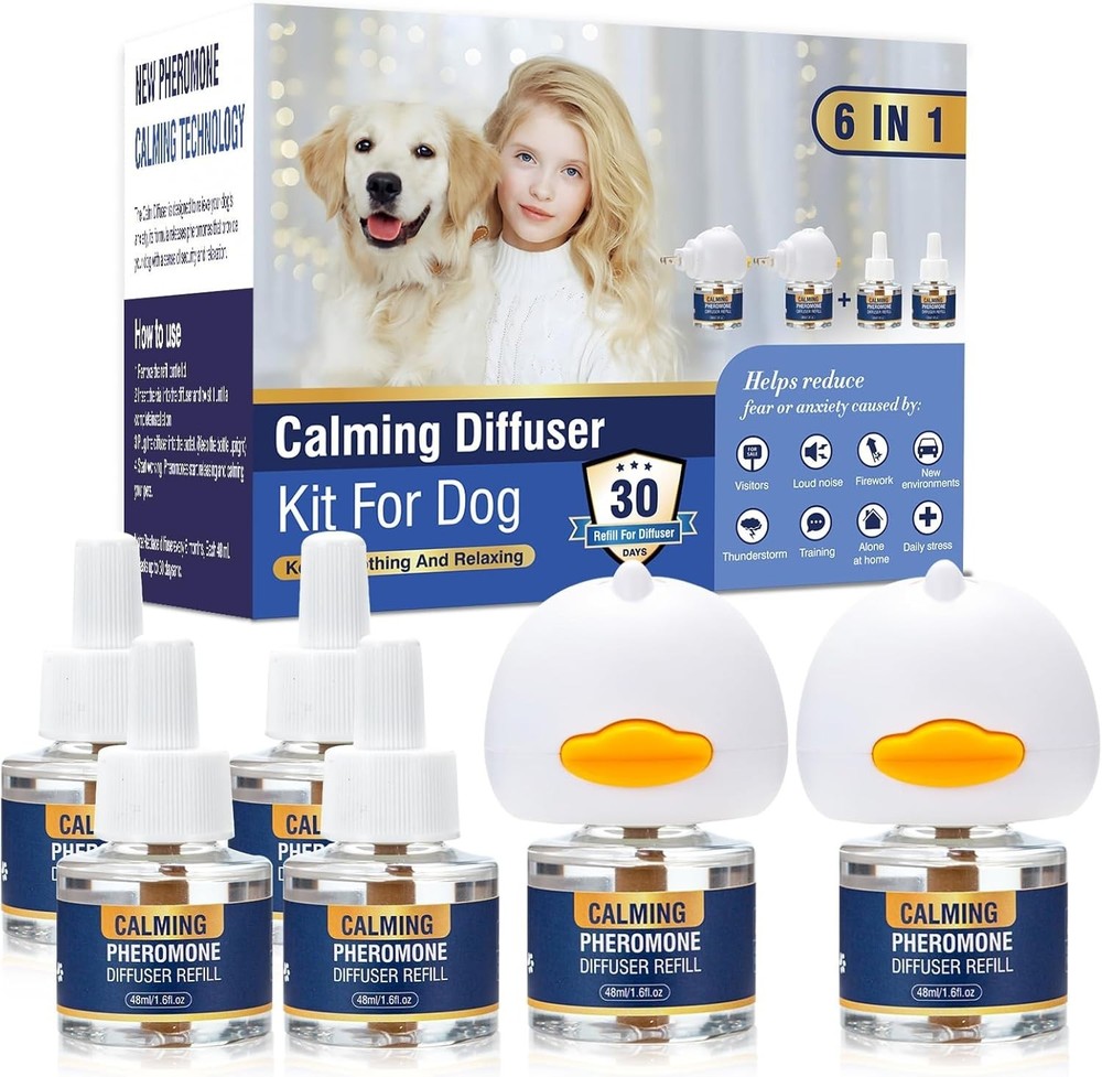 Dog Calming Pheromones Diffuser 6 in 1 Kit Appeasing Pheromone Diffuser to Ca...