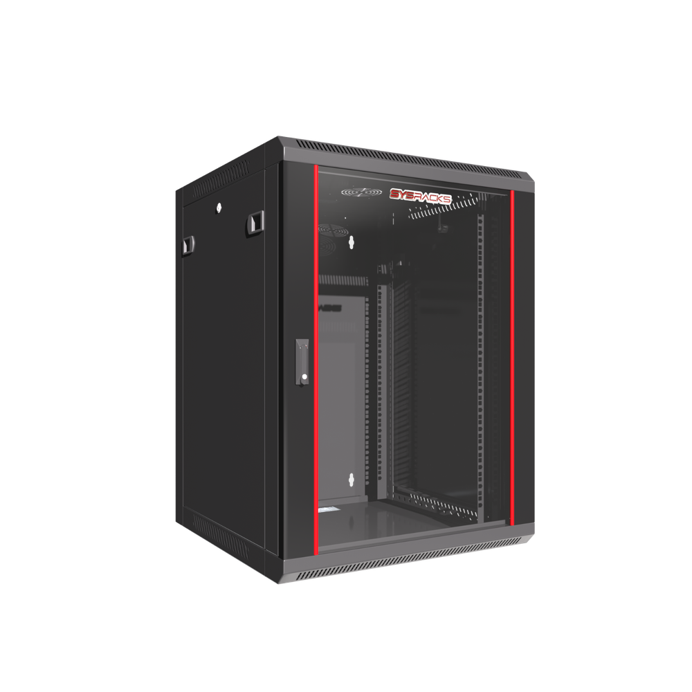 Server Rack 12U Wall Mount Cabinet Locking Networking Data Enclosure Glass Door