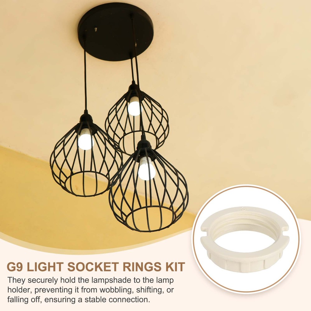 4 Pcs G9 Light Socket Rings for 3/4in Thread Diameter G9 Sockets(Small)