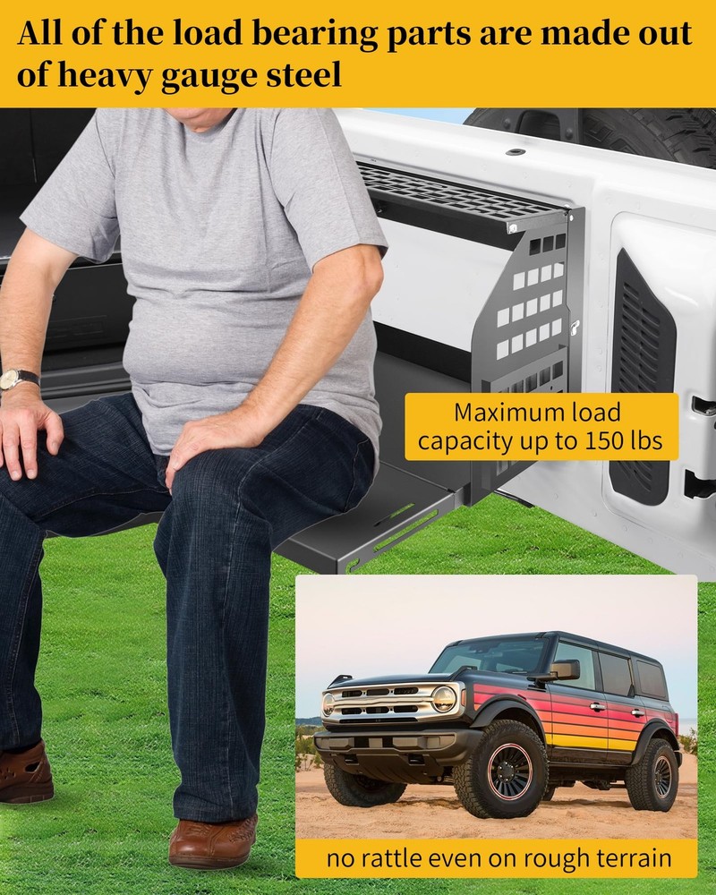 Pre-Assembled Rear Door Tailgate Foldable Table, Heavy Duty Foldable Tailgate...