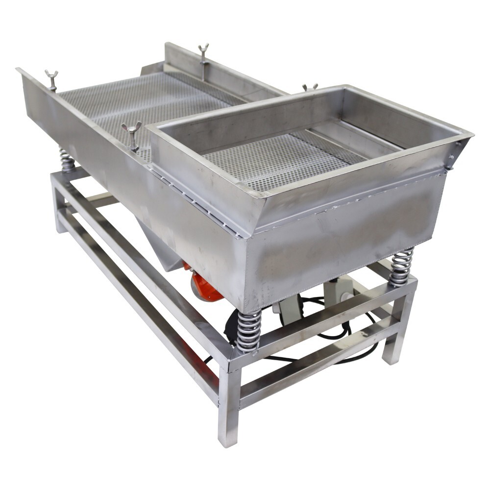 New Electric Linear Vibrating Screen 5mm Sieve Deck Shaker One Layer Two Motor