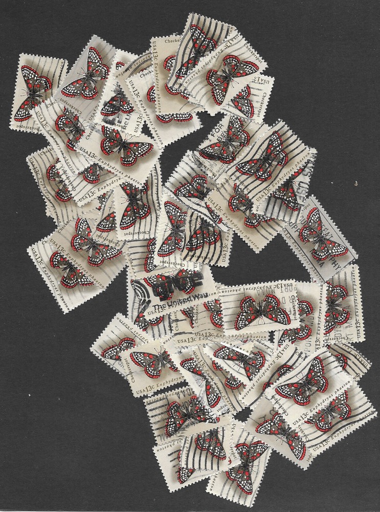 US Postage Stamps for Crafting - Scott 1713- 50 Checkerspot - Tan & Multicolored
