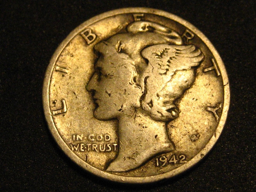 1942-D 90% Silver Mercury Head Dime