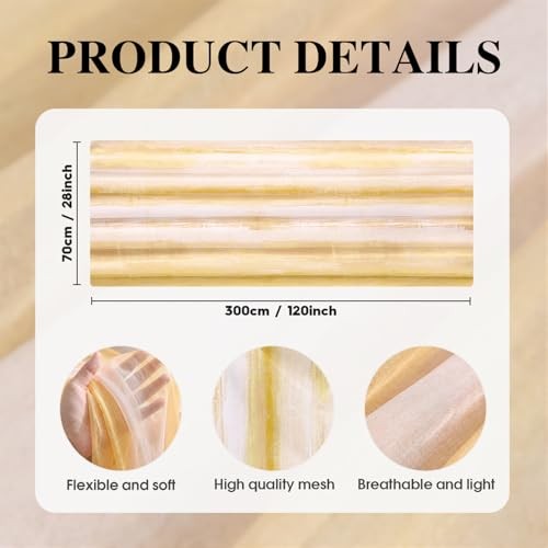Boho Stripes Spring Chiffon Table Runner 120 Inches 28" x 120" Yellow