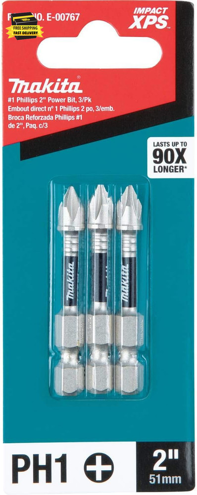 E-00767 Impact XPS™ #1 Phillips 2" Power Bit, 3/Pk ⭐️⭐️⭐️⭐️⭐️