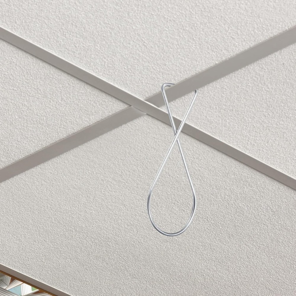 Outus 50 Packs Ceiling Hook Tile Hooks T-bar Clips Drop Grid Clip Silver