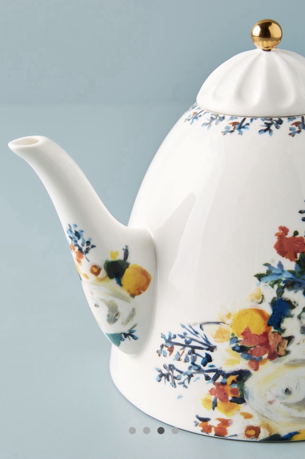 Anthropologie Botanica Teapot Floral Stoneware Afternoon Housewarming Hostess