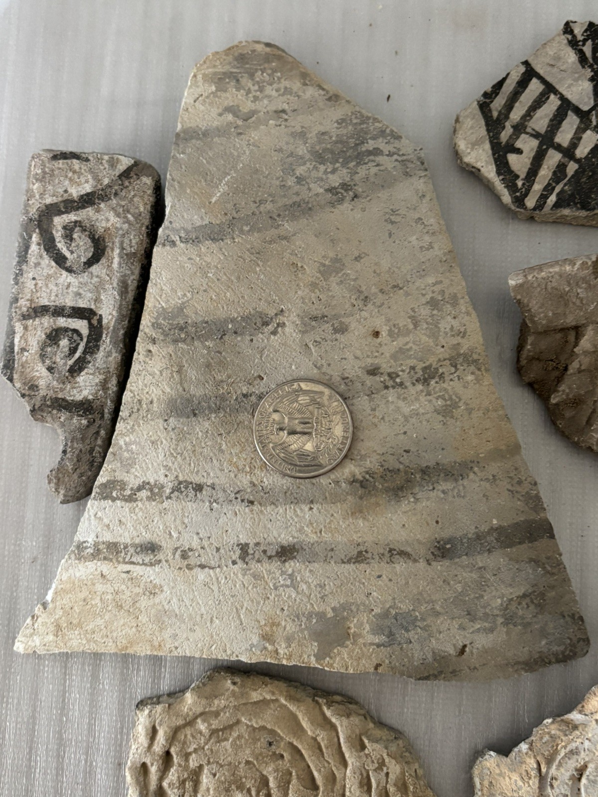 Lot of 7 Large Ancient Anasazi Native American Pottery Shards Arizona L5-D