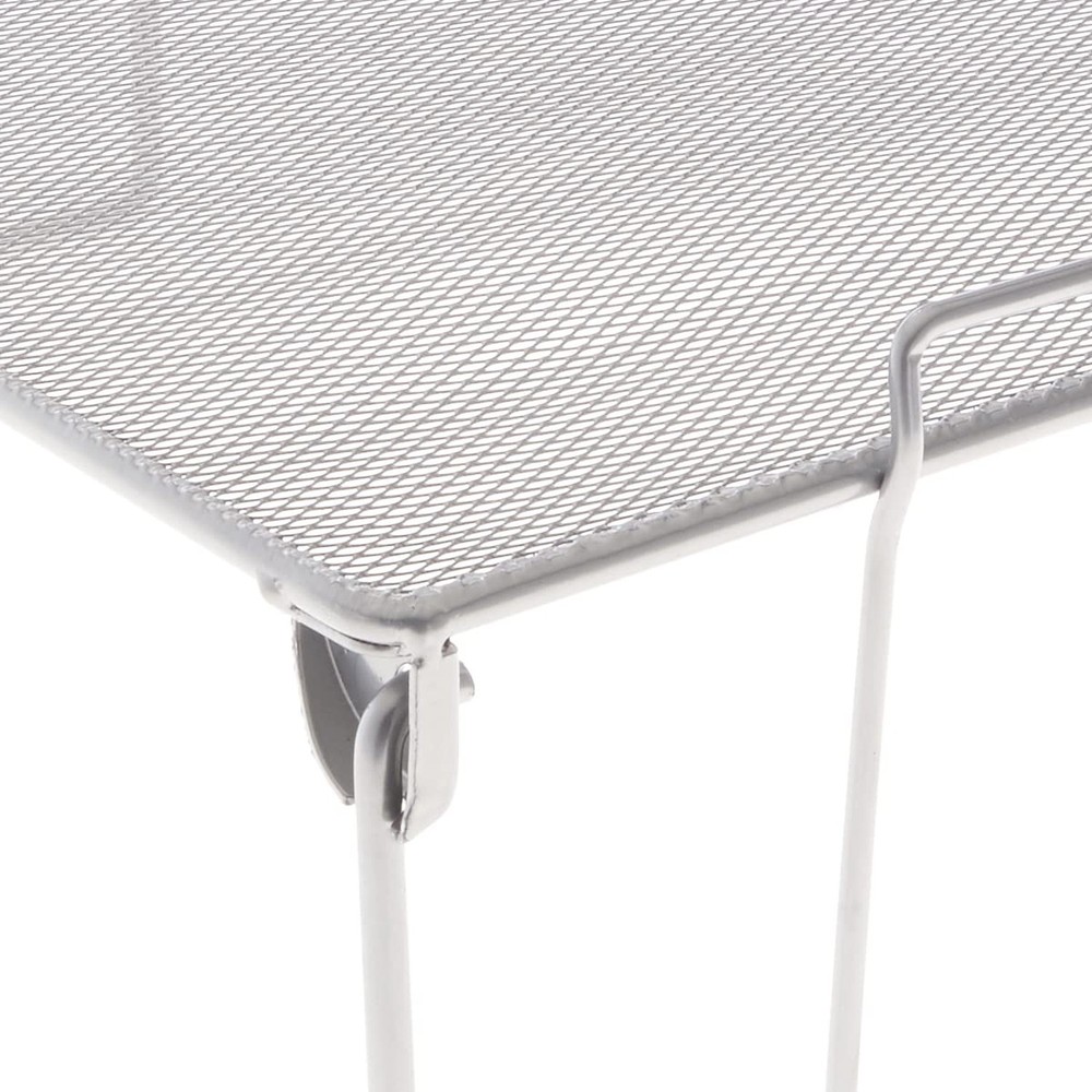 YBM Home Stackable Mesh Shelf Silver Storage Rack for Kitchen/Office Wire Org...