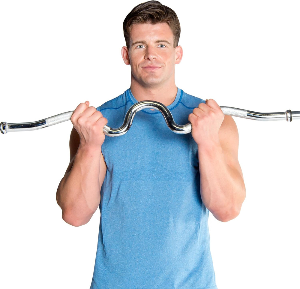 Standard 1-Inch Threaded Curl Bar with Collars