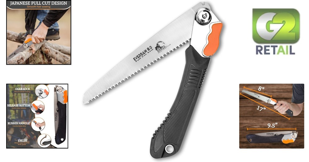 Versatile 8-Inch Compact Folding Saw Designed for Pruning and Outdoor Survival