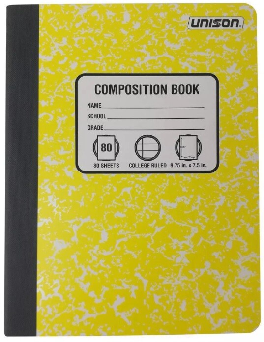 Unison Composition Notebook 4-pack - Wide Ruled - 80 pages - NEW