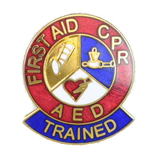 First Aid, CPR, AED Trained Emblem Pin