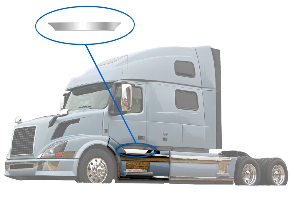 Front Panel Stripe Chrome Trim - Left Side 6L Compatible with Volvo VNL 04-2017