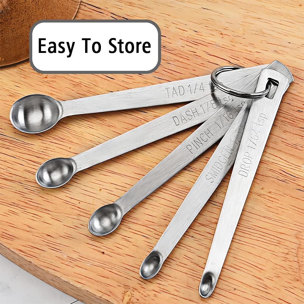 5PCS 1/8 Teaspoon(1/8tsp, 0.625 ml, Dash) Single Tiny Measuring Spoon, Small ...