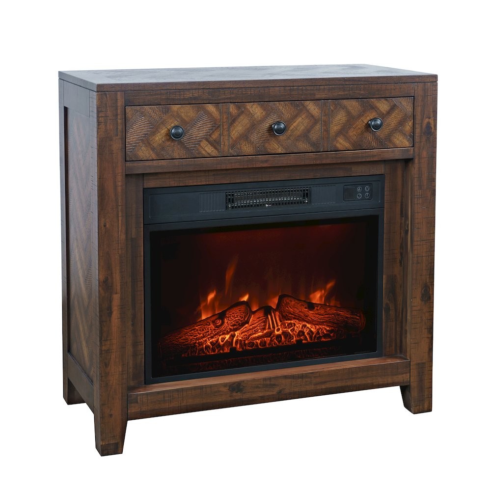 Fairview Modern Transitional 32" Chevron Electric Fireplace Console TV Stand