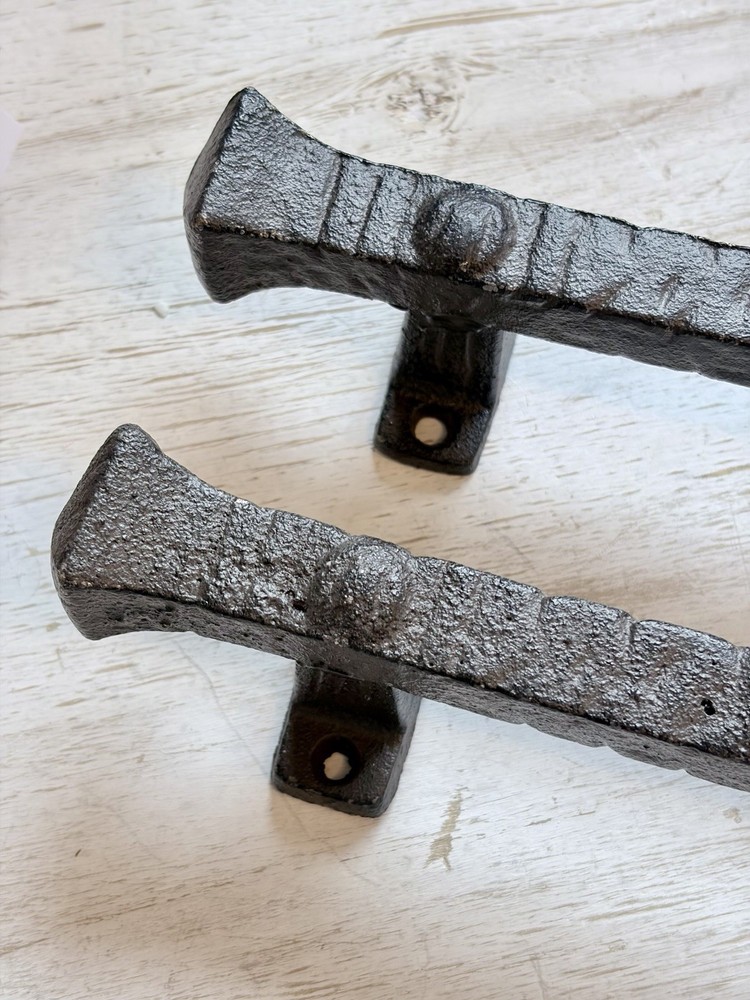 Set 2 Large Barn Door Handle Pulls Solid Heavy Metal Vintage Style 9” Long