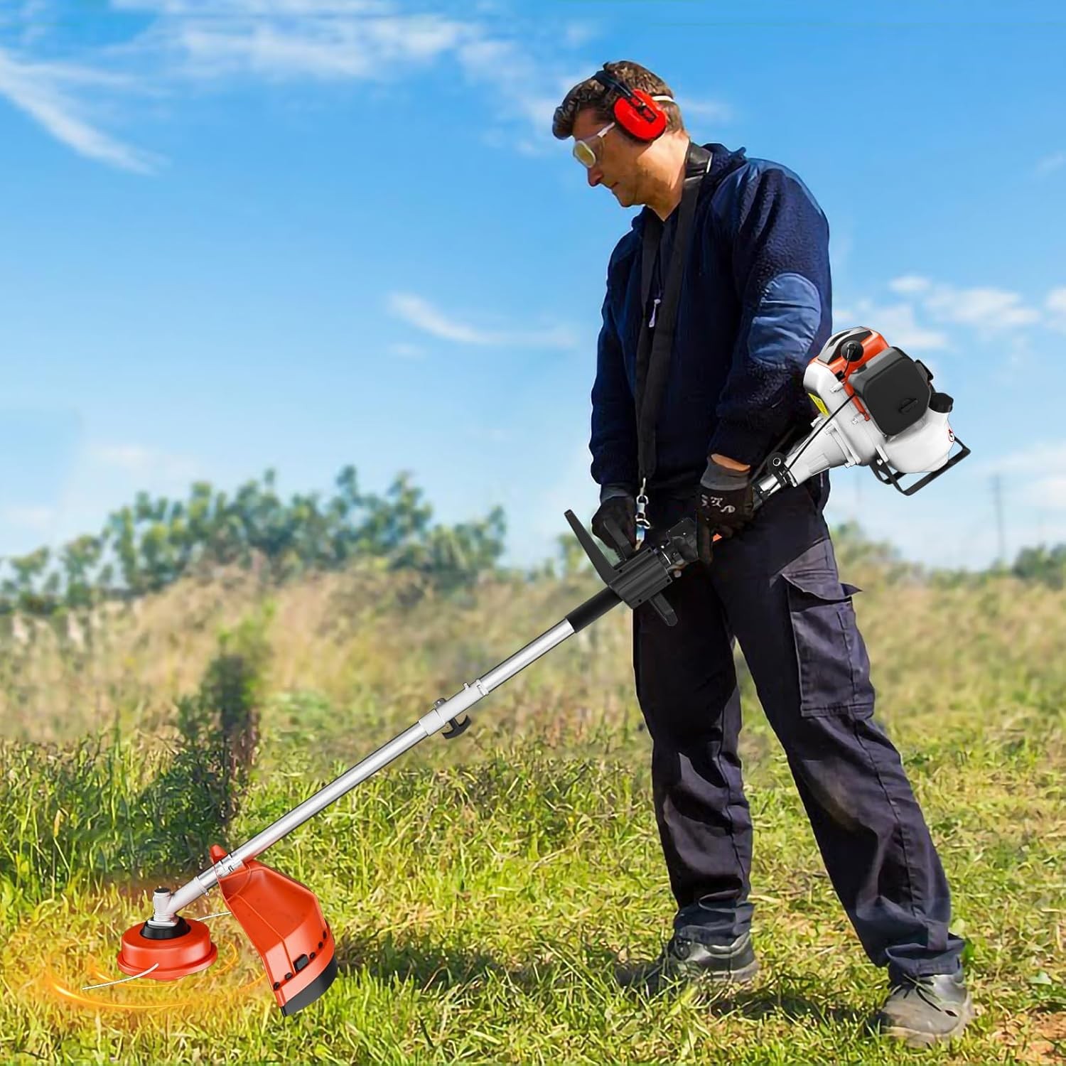 36cc Gas String Trimmer 2-Stroke 3 in 1 Brush Cutter Weed Eater Wacker Trimmer