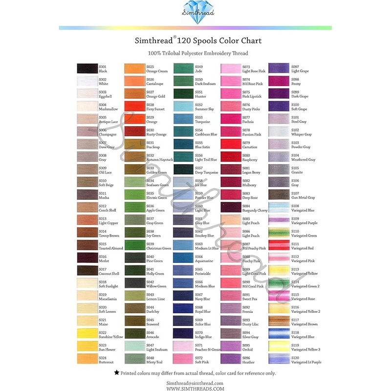 120 Colors Polyester Embroidery Thread Kit Assorted Spools Machine Use