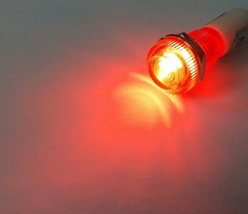 BBT Waterproof 12 volt AC/DC Low Profile Red LED Indicator Light
