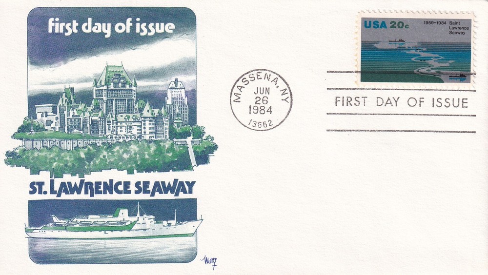 STAMP SCOTT 2091 "St. Lawrence Seaway" 20 CENT 1984 FDC - E