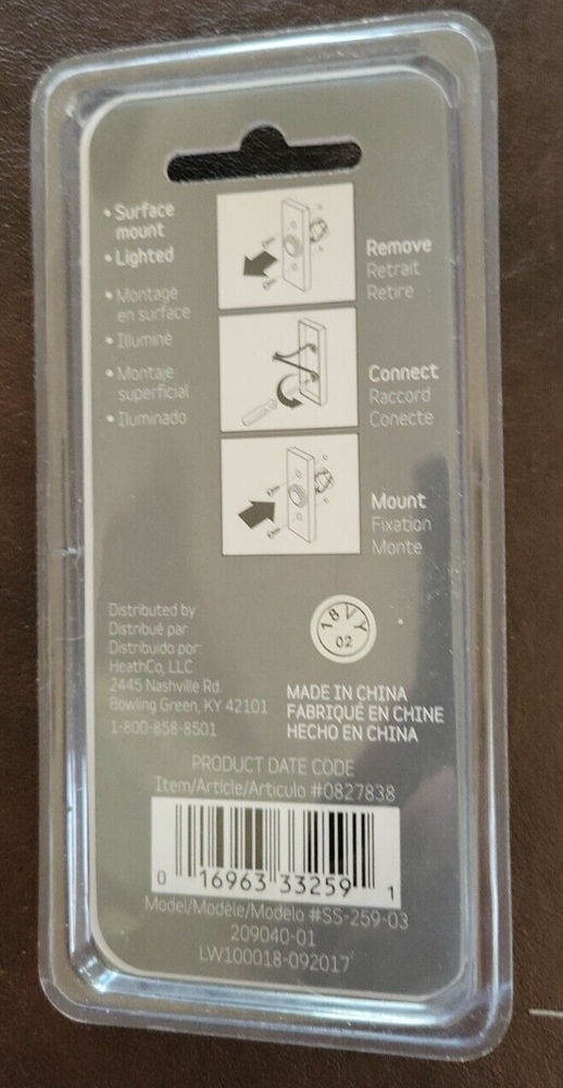 Style Selections White Doorbell Lighted Button #0827838
