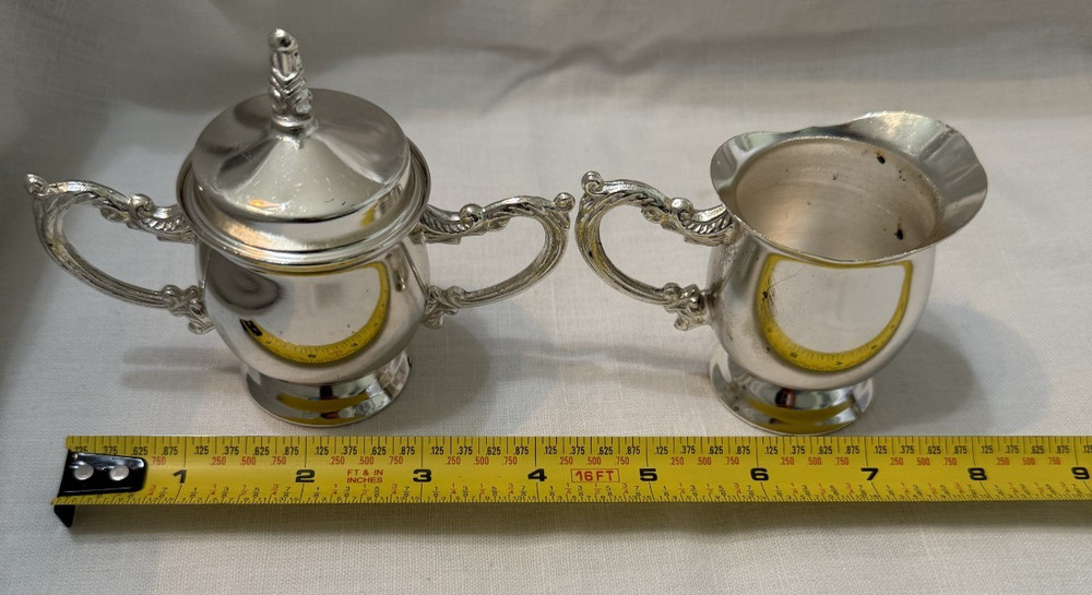 Silver tone Child’s Tea Set Pitcher and Suger Server