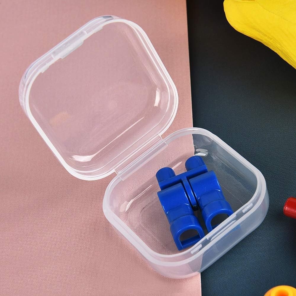 40 Pack Small Clear Plastic Storage Containers with Hinged Lid for Small Items