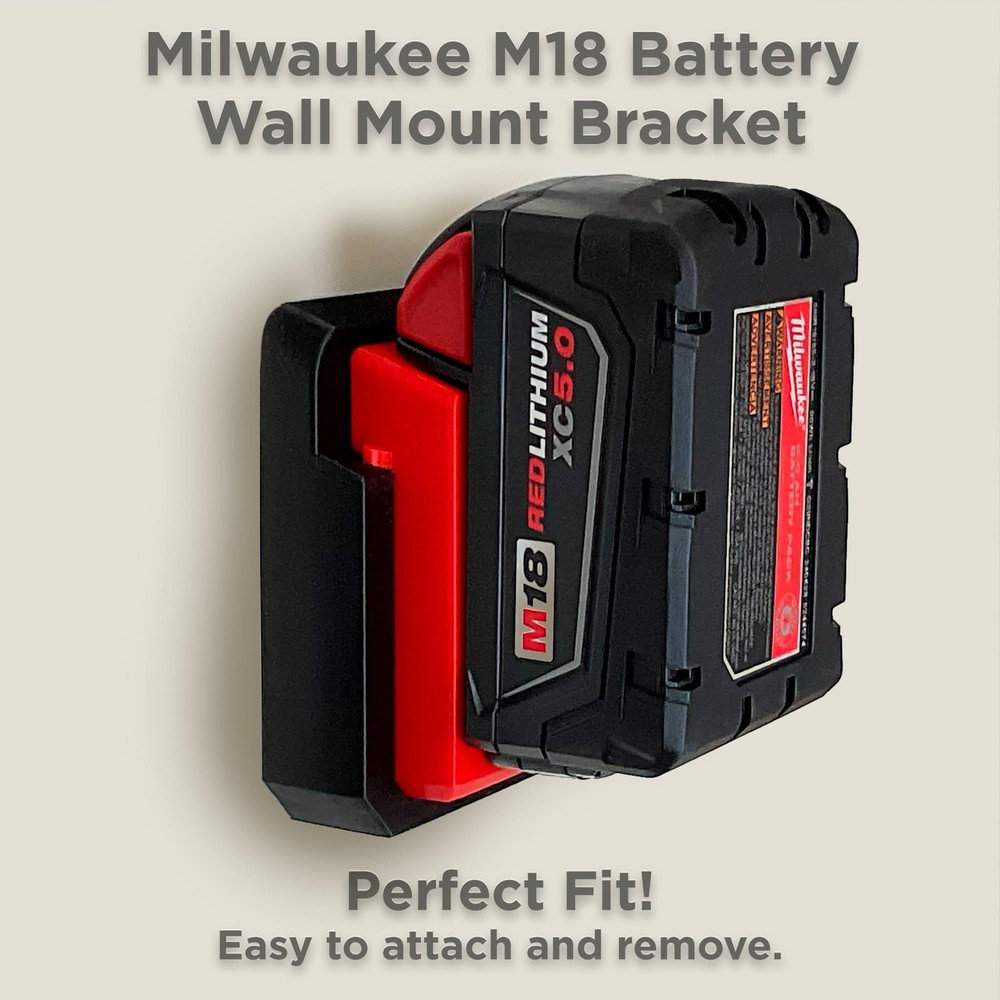 Wall Mount Bracket for Milwaukee M18 Battery