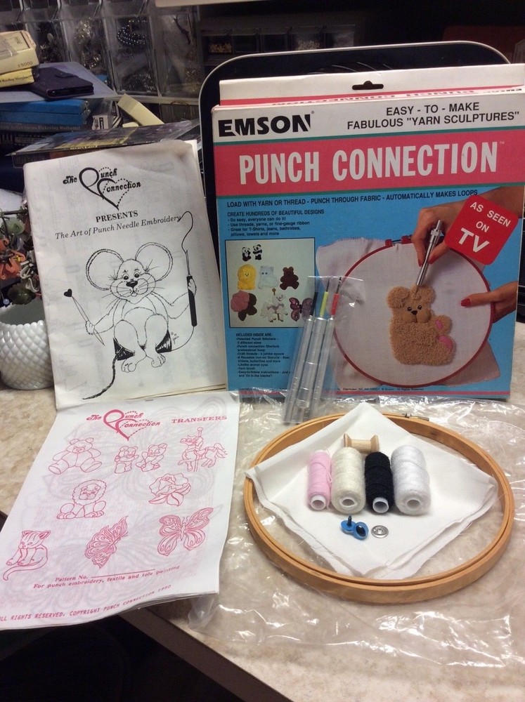 Emson Punch Loop Embroidery Connection Yarn Sculpture Craft Kit