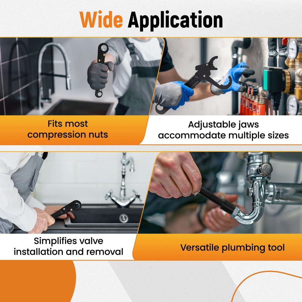 Plumbing Tools Angle Stop Angle-on Wrench Kit for Installing New Compression