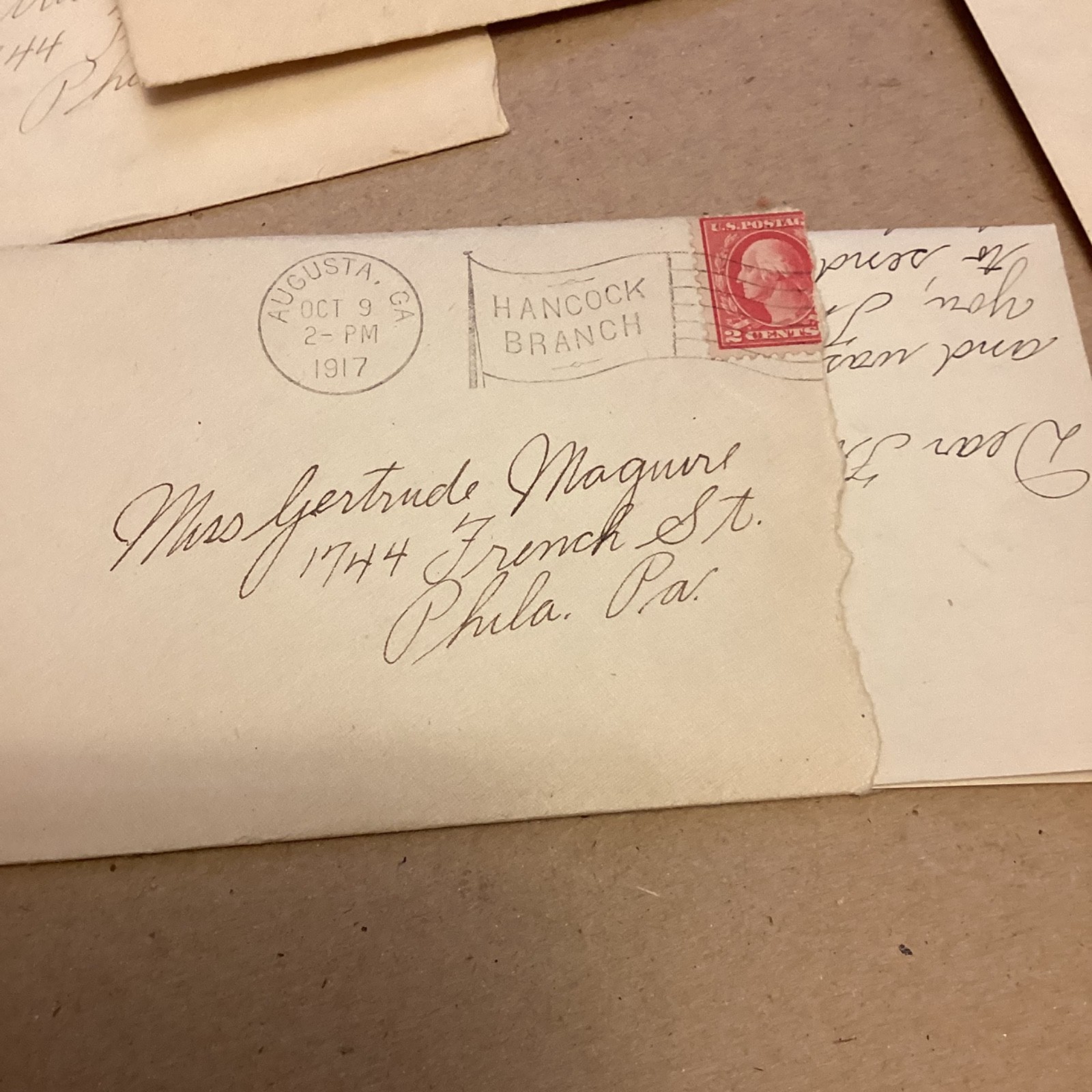 50 WW1 letters to Philadelphia from Camp Hancock,Ga,Lt Armitage Corp Beck.PA Uni