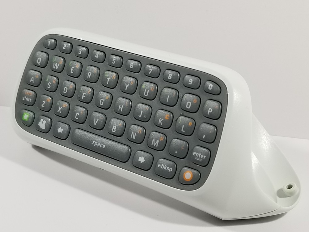 ¤ Official White Chat Pad Controller Keyboard Wired Microsoft Xbox 360 OEM Teste