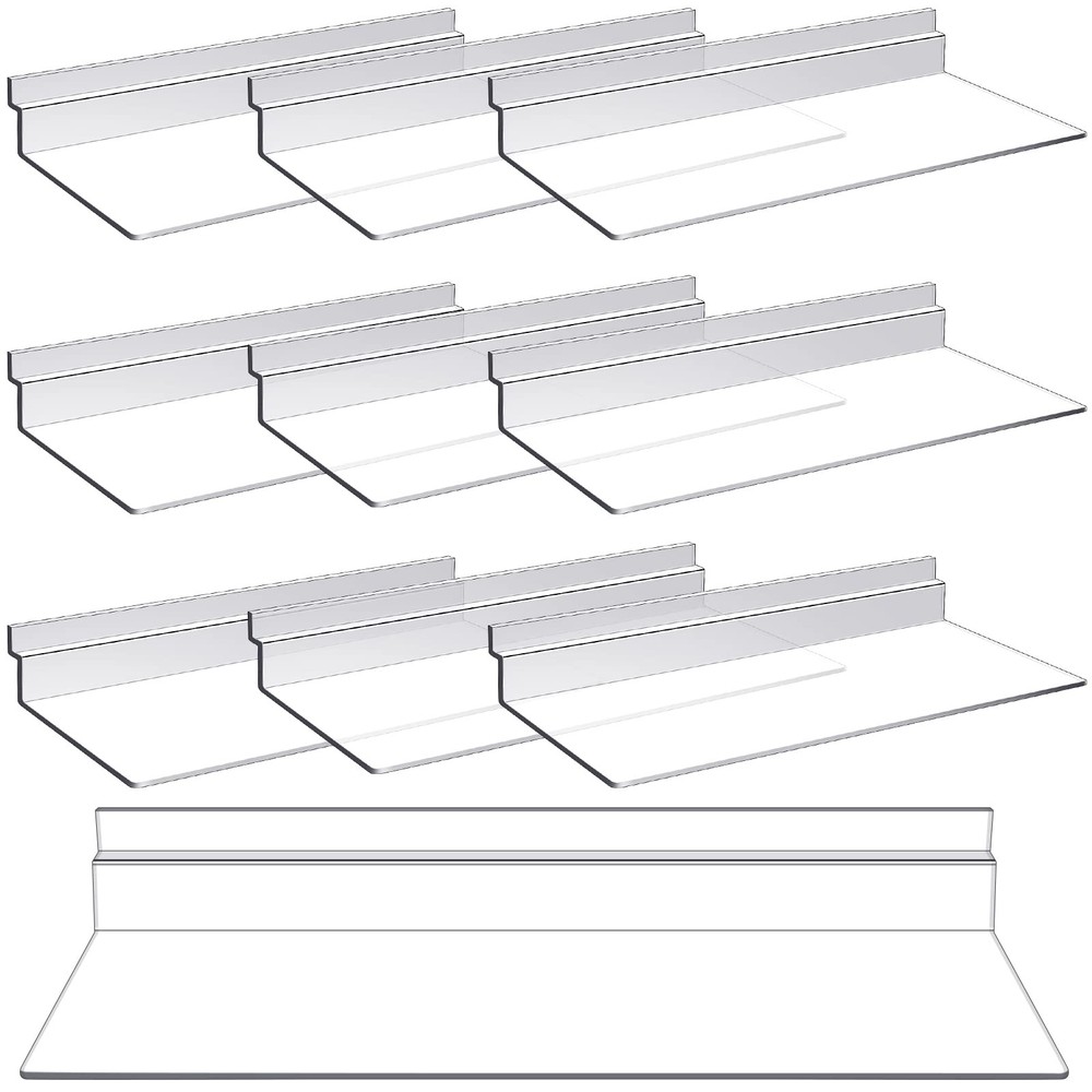 Clear Slatwall Shelves Display Shelf Accessories Pack Ten