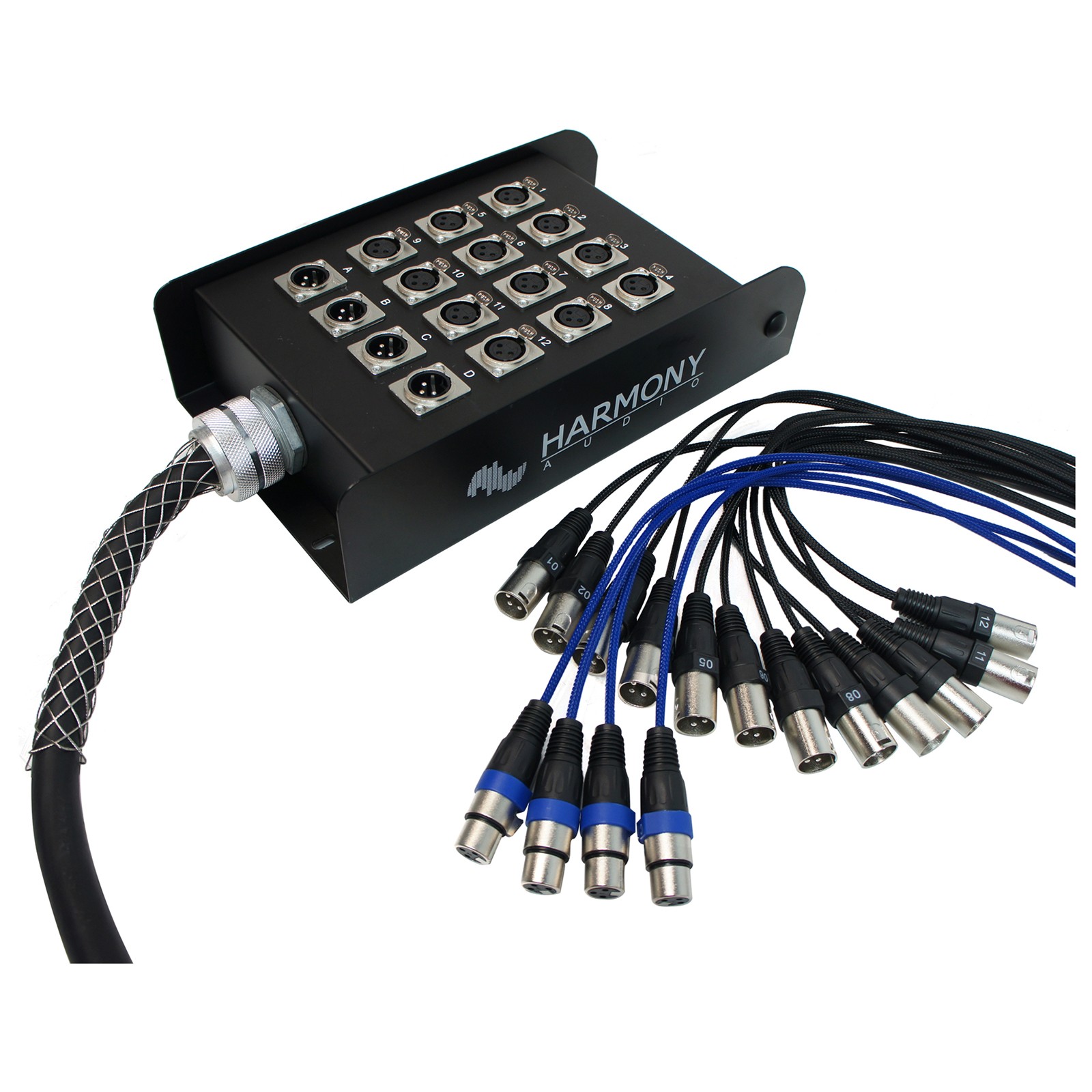 Harmony Audio HA-SB1650 XLR Snake Cable 16 Channel - 50 Feet (12 Send 4 Returns)