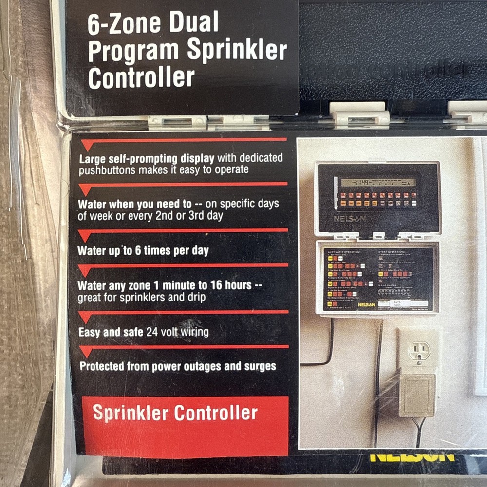 NOS Nelson Commercial Grade 6-Zone Program Irrigation Sprinkler Controller 5086