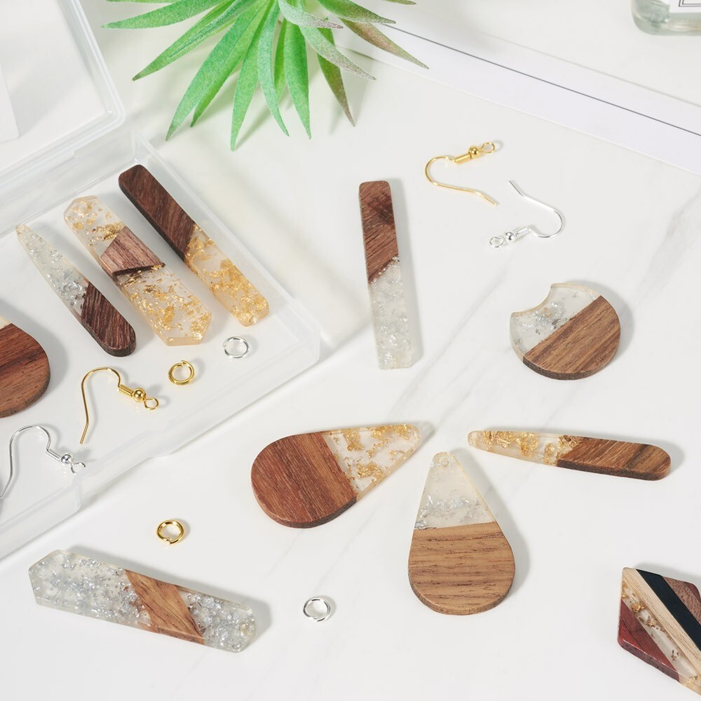 24Pcs Teardrop Polygon Rectangle Rhombus DIY Geometry Dangle Earring Making Kit