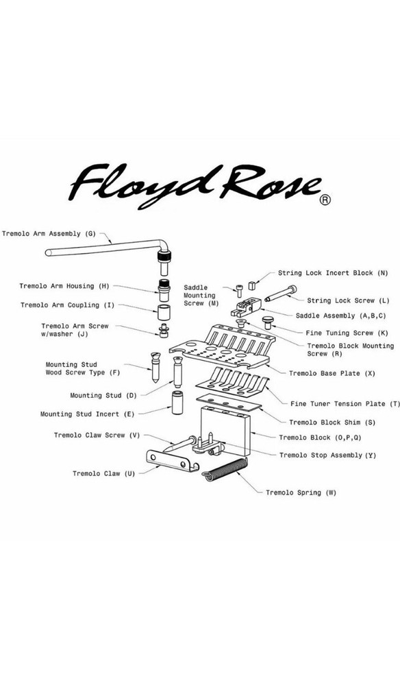 Floyd Rose FRTS1000 Electric Guitar Tremolo - Silver