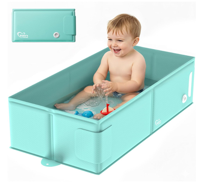 Bella's Friend Collapsible Baby to Toddler Travel Bathtub 6M-3Y Green