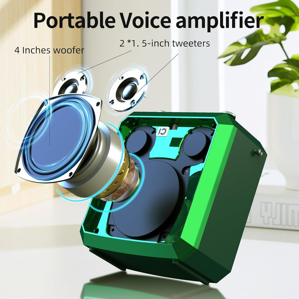 50W Bluetooth Voice Amplifier with Wireless Handheld Mic