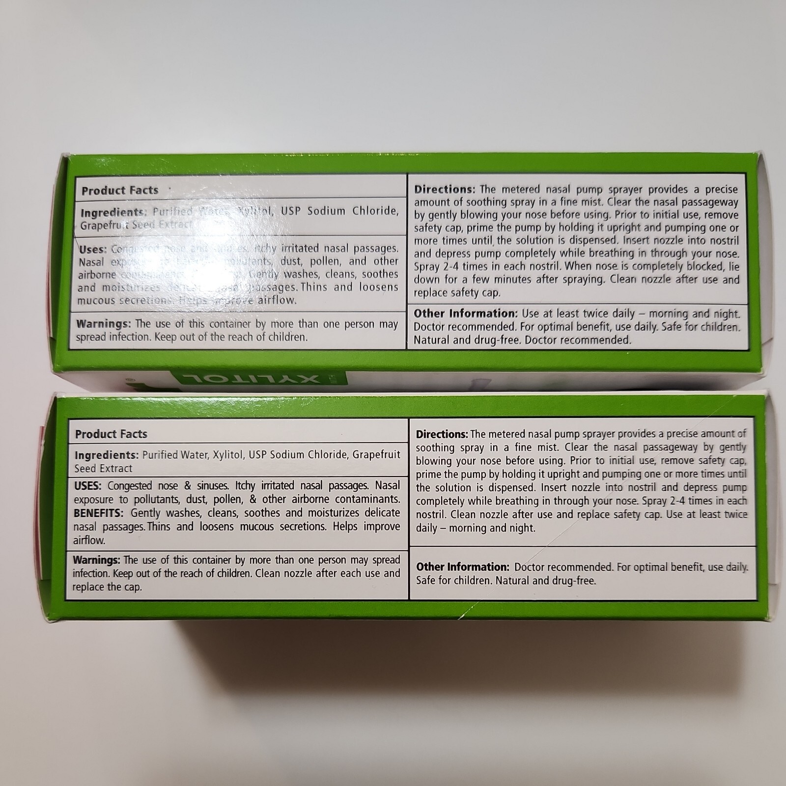 Xlear Natural Saline Nasal Spray with Xylitol 1.5 oz x2 Exp 2025+