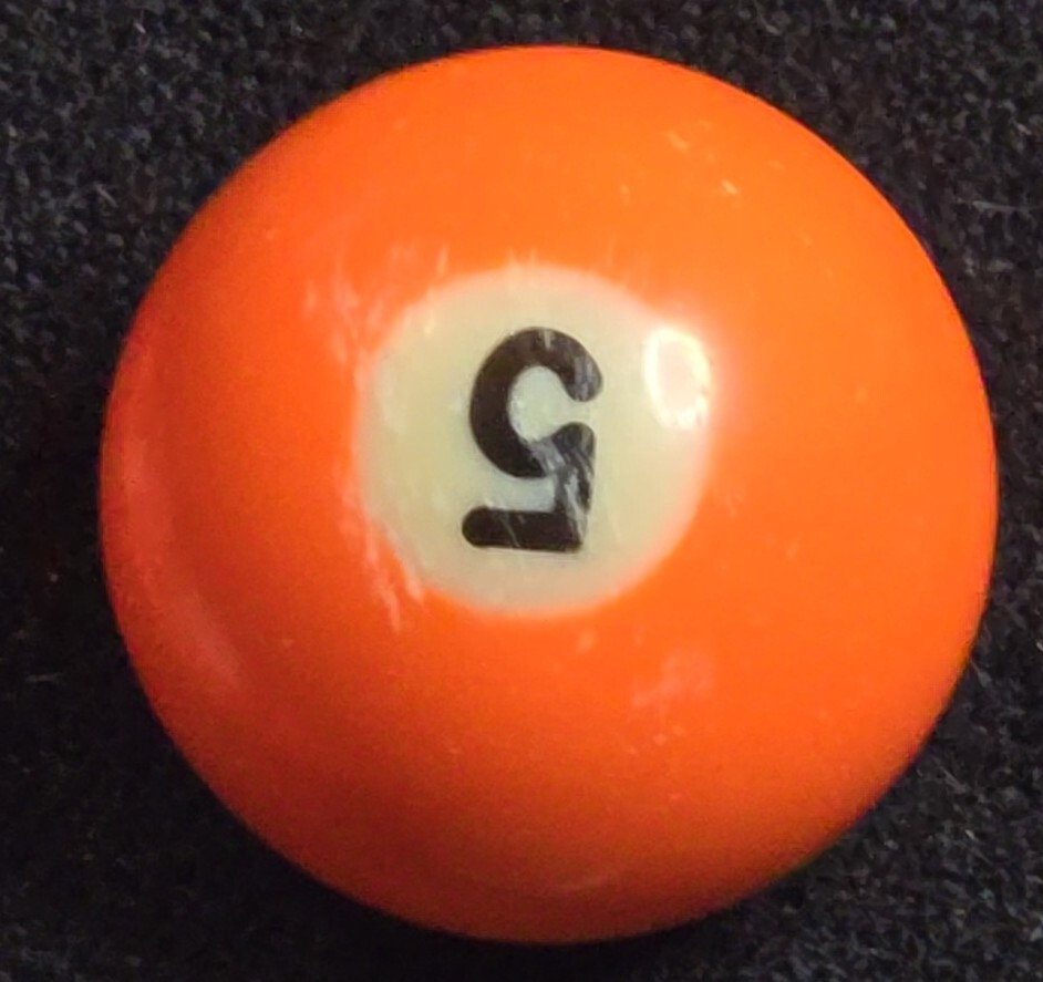 Mini billiard Ball - Solid Orange #5 Ball 1.5" Replacement